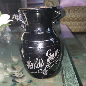 1934 World's Fair  Black Amythest Glass Vase,